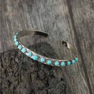 NEW - Turquoise bangle bracelet, adjustable, western Jewelry